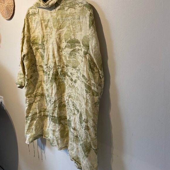 Click made in USA size XL green/ cream linen shirt - Picture 7 of 8